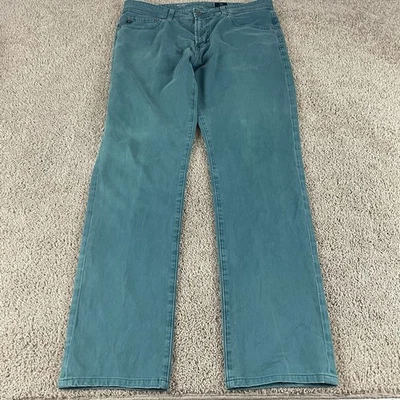 Pantalones rectos ajustados AG Adriano Goldschmied Everett para hombre 34x34 verde F534 Foto 1 de 4