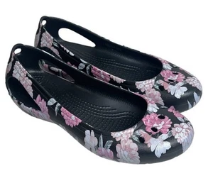 Crocs Laura Ballerinas mit Blumenmuster Größe 8 neu - Bild 1 von 8