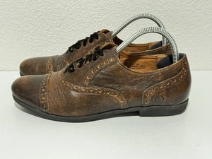 Geboren Damen Arletta Oxford Schuh Größe 8,5 braun Leder abgenutzt Kappe Zehe Witchy - Bild 1 von 17