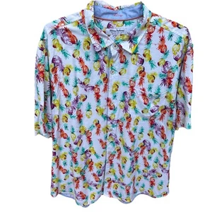 Tommy Bahama Party Shirt Mens 2XL XXL Hawaiian Veracruz Cay Pineapples - Picture 1 of 13