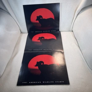 3 Full Sets Of 1987 American Wildlife 22 Cent Stamp Portfolios MNH 50 Stamps Set - Picture 1 of 8