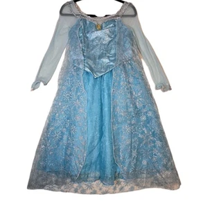 Disney Parks Frozen Schneekönigin Elsa Kleid Kostüm Mädchen XL 14/16 Glitzer Caped - Bild 1 von 8