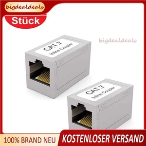 2x CAT 7 Netzwerk RJ45 Verbinder für Patchkabel LAN Netzwerkkabel Kupplung DSL - Bild 1 von 11