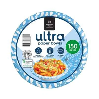 Cuencos de papel para sopa/ensalada Member's Mark Ultra (20 oz., 150 ct.) excelente precio Foto 1 de 2