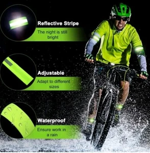 2X High Visibility Reflective Armbands Ankle Cycling Running Walking Scootie  - Picture 1 of 10