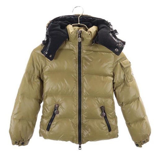 Piumino con cappuccio MONCLER 6A marrone bambino