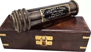 Caleidoscopio antiguo de latón marítimo de 7" acabado con caja regalo coleccionable - Imagen 1 de 6