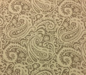 KRAVET ARTA STONE GRAY BEIGE PAISLEY 100% LINEN MULTIUSE FABRIC BY YARD 54"W - Picture 1 of 5