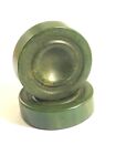 Old green marbled swirl amber bakelite backgammon replacement 2 chips 101322iA@