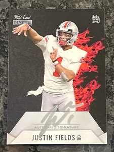 2021 Wild Card Matte - Justin Fields AUTOGRAPHED ROOKIE CARD /25 - Ohio St/Jets - Picture 1 of 2