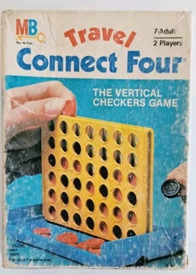 Vintage 1983 Connect Four Travel Game Vertical Checkers Milton Bradley USA - Image 1 of 4
