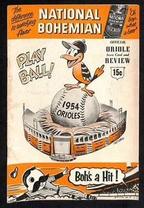 1954 Boston Red Sox @ Baltimore Orioles Program 8/8 Inaugural Season Ex - Picture 1 of 2
