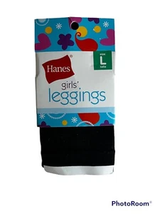 Hanes girls leggins size L black color nylon/ spandex blend - Picture 1 of 3