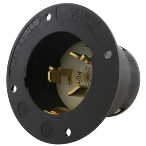 Conjunto de entrada de enchufe macho de bloqueo de 4 clavijas de 50 amperios 125/250 voltios CS6375 de AC WORKS® - Imagen 1 de 6