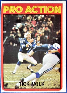 1972 Topps Pro Action RICK VOLK #125, Baltimore Colts, EX-MT - Picture 1 of 2