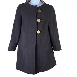 Cappotto lana Doncaster tg 12 bronzo bottoni tasche foderato grigio giacca donna - Foto 1 di 5