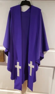 PRIESTERKLERUS AMTSGEWAND MESSGEWAND & STOLA LILA MARIEN ALTAR ZUNFT - Bild 1 von 8