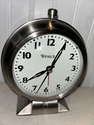 Westclox Analog Alarm Clock Silver Metal Case with Nickel Finish Battery Big Ben - Image 1 of 4