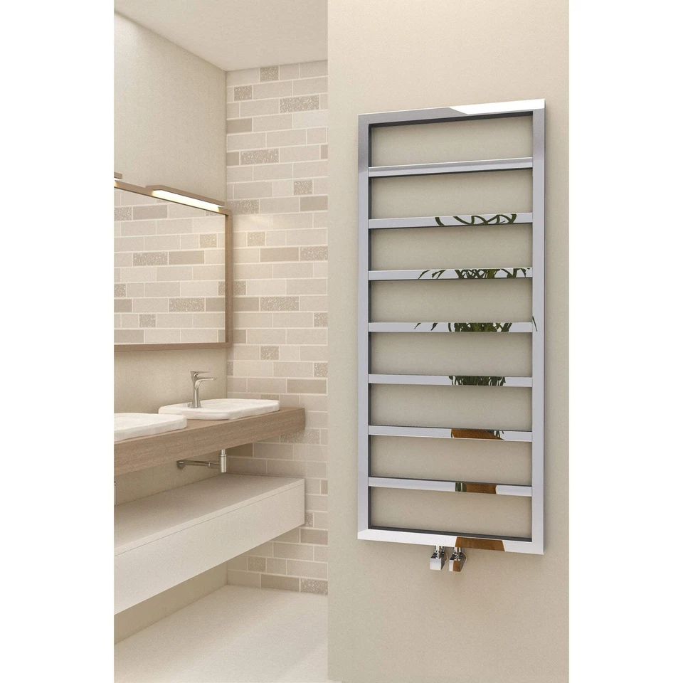 Energy Manhattan Stainless Steel Designer Heated Towel Rail, 500 x 1200 mm - Pol - Image 1 of 1