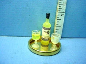 Miniature White Wine Bottle & 2 Glasses #60009 No Liquid REDUCED 1/12th Sc - Picture 1 of 2