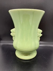 McCoy Leaves & Berries Vase Light Green Art Pottery 8.25 inches - Picture 1 of 8