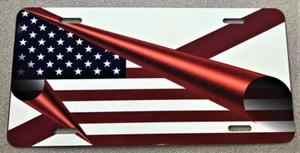 AMERICAN, ALABAMA FLAG,  ALUMINUM FRONT LICENSE PLATE - Picture 1 of 1