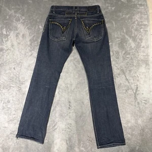 Robins Jeans Uomo 33x36 Blu Selvedge Denim Pelle Borchie Patta Lunga BSD5095BLK - Foto 1 di 12