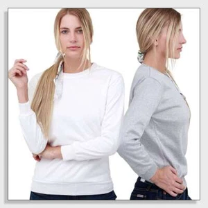Women Plain Sweatshirt Long Sleeve Sweater Pullover Work Casual Leisure Top - Picture 1 of 15