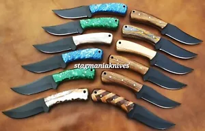 Hand Forged J2 Steel Powder Coated Full Tang Hunting Skinner Knife Lot Of 10 Pcs - Picture 1 of 1
