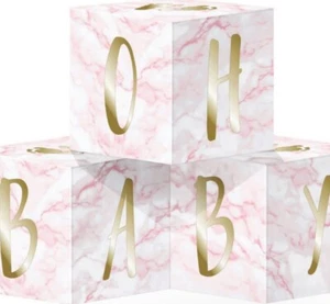 Oh Baby-Pink Marble Centerpiece (1ct) - Picture 1 of 1