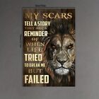 My Scars tell a Story Lion Picture/ Poster/ Print/Canvas, Courage