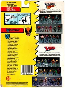 Toy Biz 1993 Marvel The Uncanny X-Men Wolverine figura de acción de colección reverso de tarjeta - Imagen 1 de 2