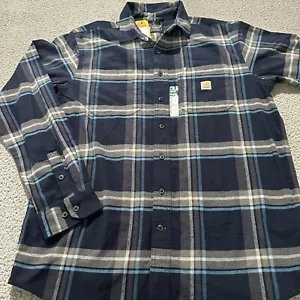 Camisa Carhartt Peso Medio Franela Forrada de Vellón Para Hombres Resistente Flex TW5945 Talla LT - Imagen 1 de 10