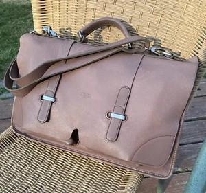Tramontano Vintage Italian Leather Briefcase Messenger Mauve Italy - Picture 1 of 24