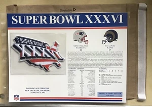 Super Bowl XXXVI Patch - Picture 1 of 1