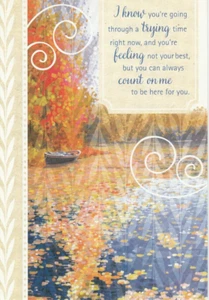 Get Well Card & Envelope: Boat on the Lake, Psalm 51:12 - Faithfully Yours
