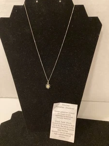 16 Zoll italienische 18k Weißgold Kette Halskette mit SS Olivin Hawaii Diamant Anhänger  - Bild 1 von 11