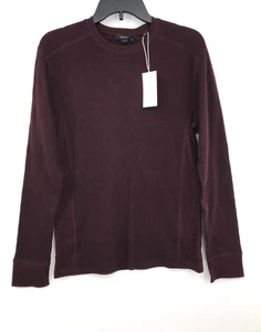 Vince Mens Pima Cotton Thermal Waffle Knit Long Sleeve Shirt Burgundy Small NEW - Picture 1 of 7