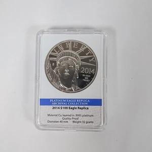 1997 Platinum Eagle Replica Coin $100 American Mint Proof Finish Limited Edition - Picture 1 of 3