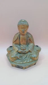 Bronze Tone Heavy Metal Sitting Buddha Incense Burner - Picture 1 of 9