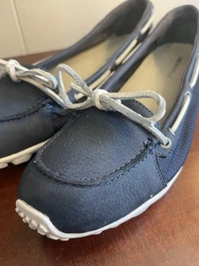 Merrell Schuhe Damen 9,5 Marina Ink Halbschuhe blau Leder Slipper Vibram Boot - Bild 1 von 11