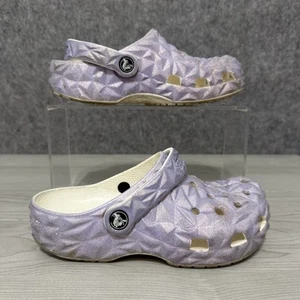 Crocs Classic Crush Clog Lavender Pearl Geometric Women’s J2 Youth Sandals - Picture 1 of 8