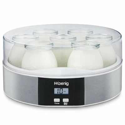 H Koenig Yogurtiera 7 vasetti ELY70 Capacità 7 x 160 ml Programmabile fino a 15 - Immagine 1 di 4