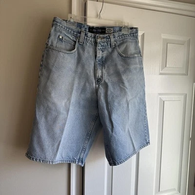 Vintage Anchor Blue Shorts Mens 34 Light Wash Baggy Denim Bermuda Jorts Y2K 00s - Image 1 of 4