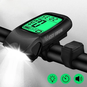 Bocina inalámbrica para bicicleta computadora con luz LED 3 en 1 bicicleta odómetro USB recargable - Imagen 1 de 25