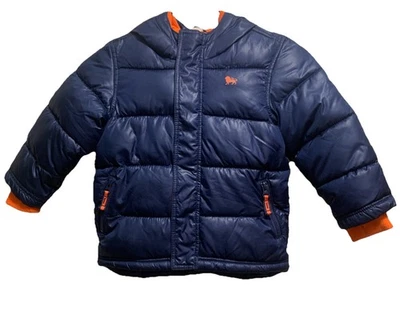 СТАРЫЙ темно-синий ребенка ясельного возраста мальчика темно-синий с капюшоном пуховик куртка ~ ~ размер 3T - Изображение 1 из 4