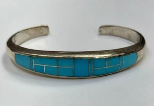 Sterling Silver Turquoise Cuff Bracelet Small - Picture 1 of 7