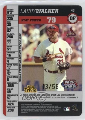 2005 Topps Pack Wars Foil /56 Larry Walker #43 HOF - Image 1 of 2