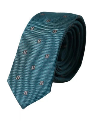 Auténtica corbata ajustable de seda con estampado verde Dolce & Gabbana para hombre Foto 1 de 4
