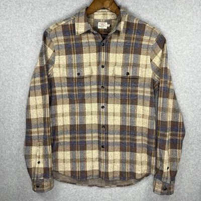 Faherty Legend Sweater Shirt Bozeman Plaid Flannel Button Stretch M Fits Small - Image 1 of 4